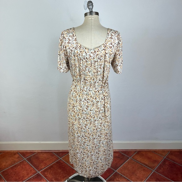 Reformation Jeans Square Neck Floral Tie Waist Dress - Picture 6 of 8